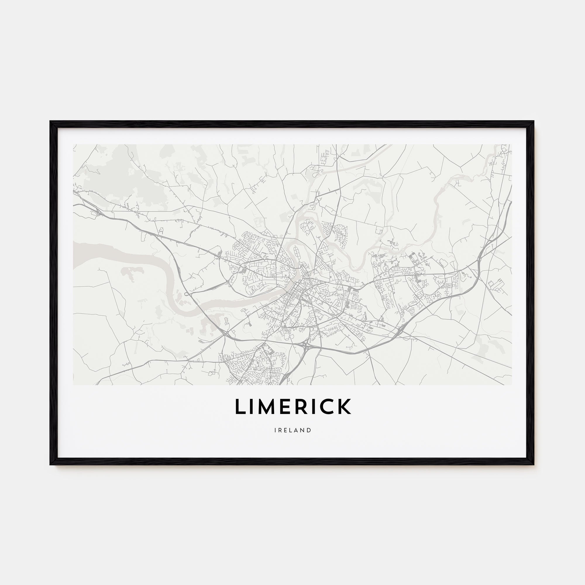 Limerick Map Landscape Poster