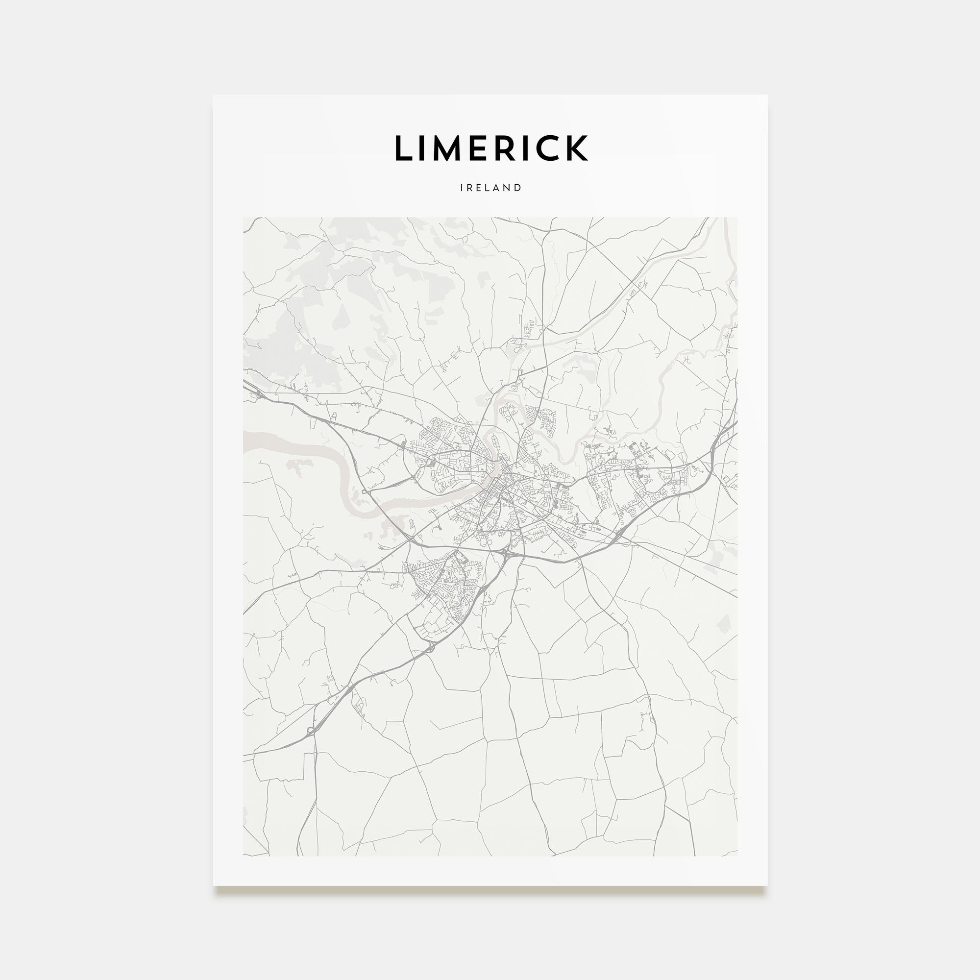 Limerick Map Portrait Poster