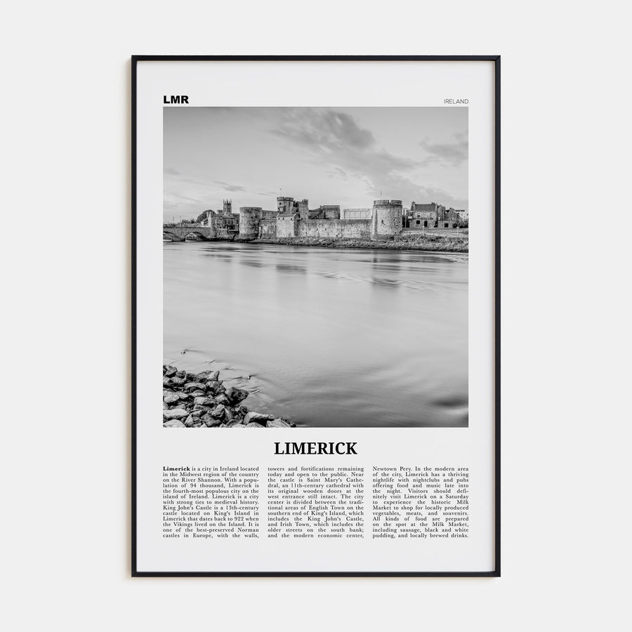 Limerick Travel B&W Poster