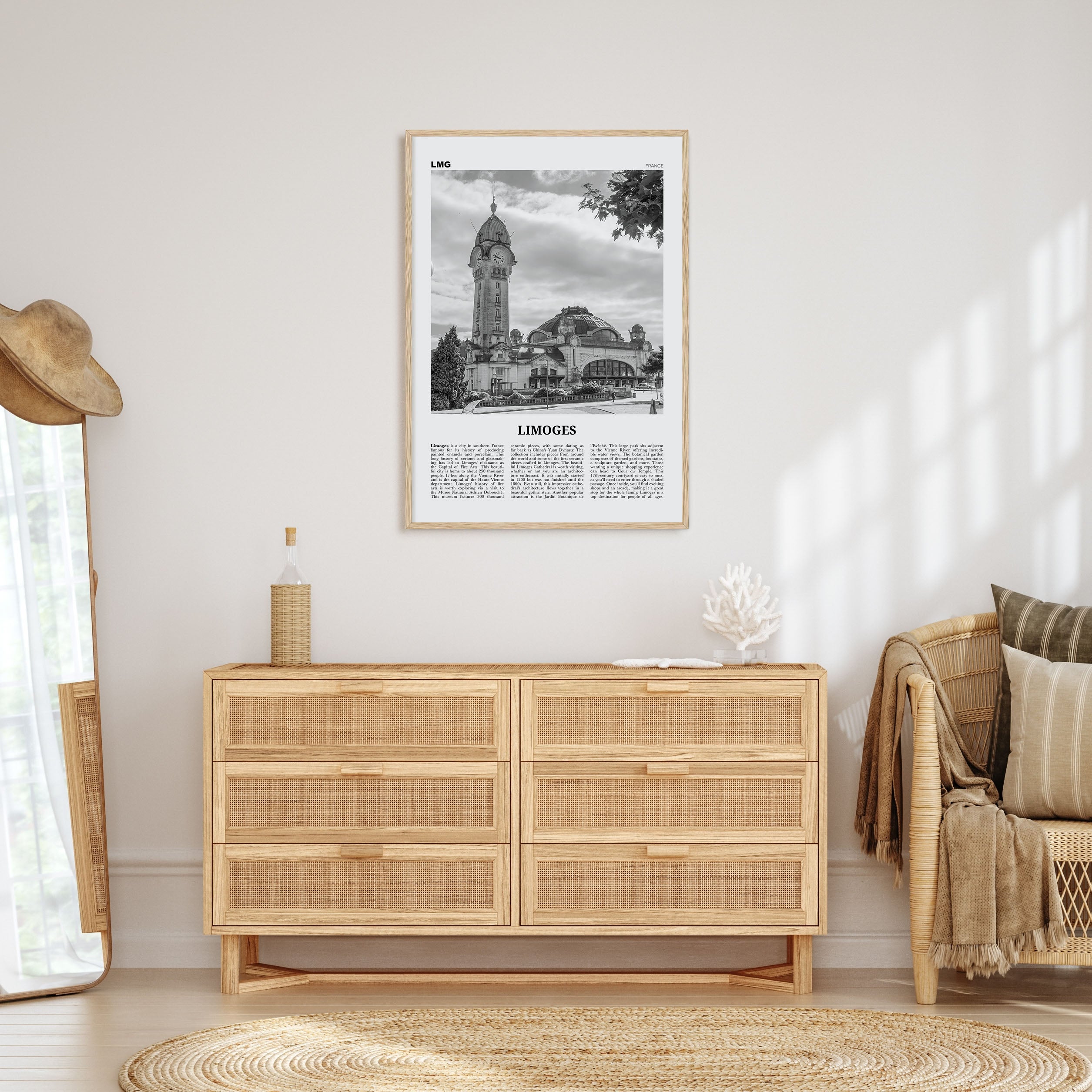 Limoges Travel B&W Poster