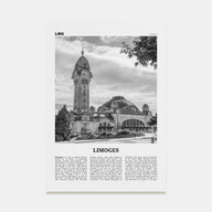 Limoges Travel B&W Poster