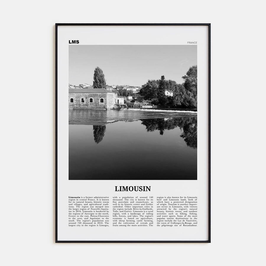 Limousin Travel B&W Poster