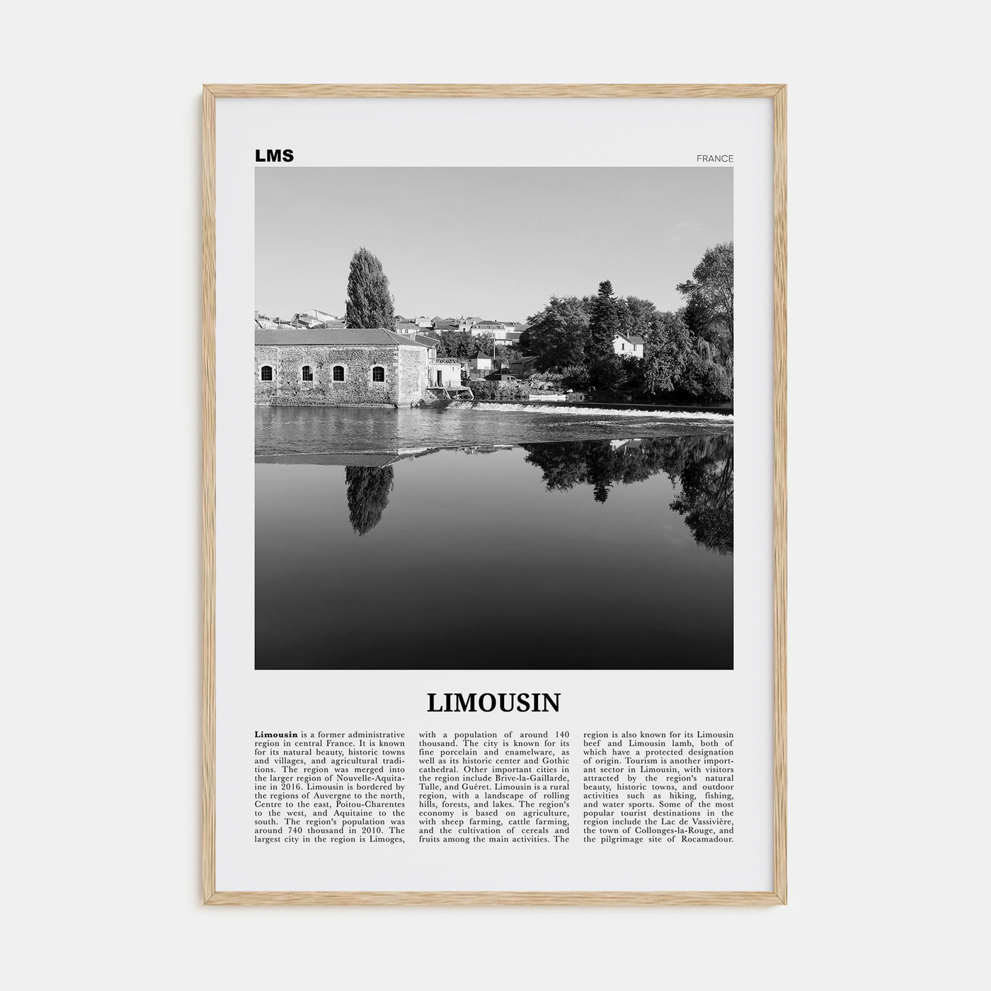 Limousin Travel B&W Poster