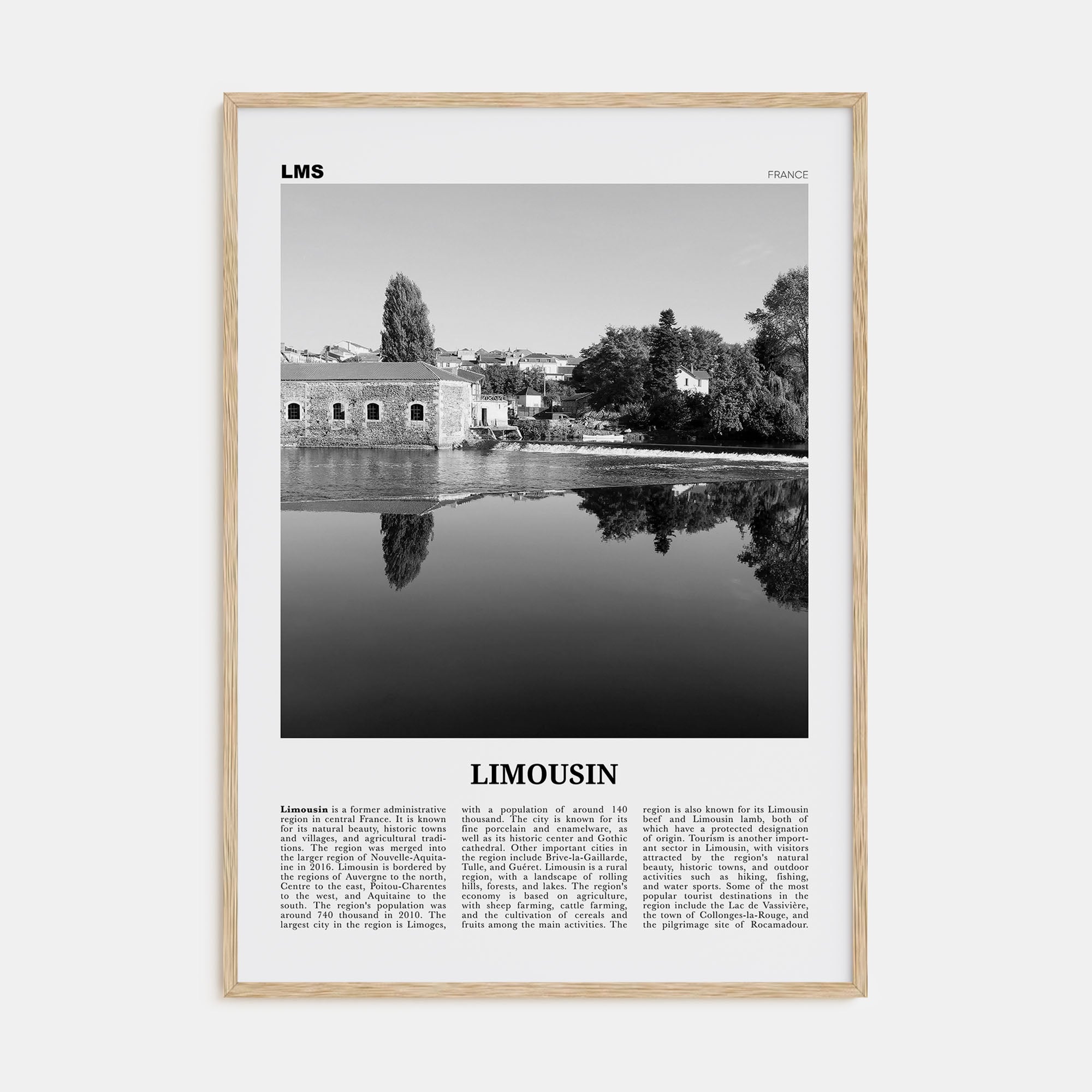 Limousin Travel B&W Poster