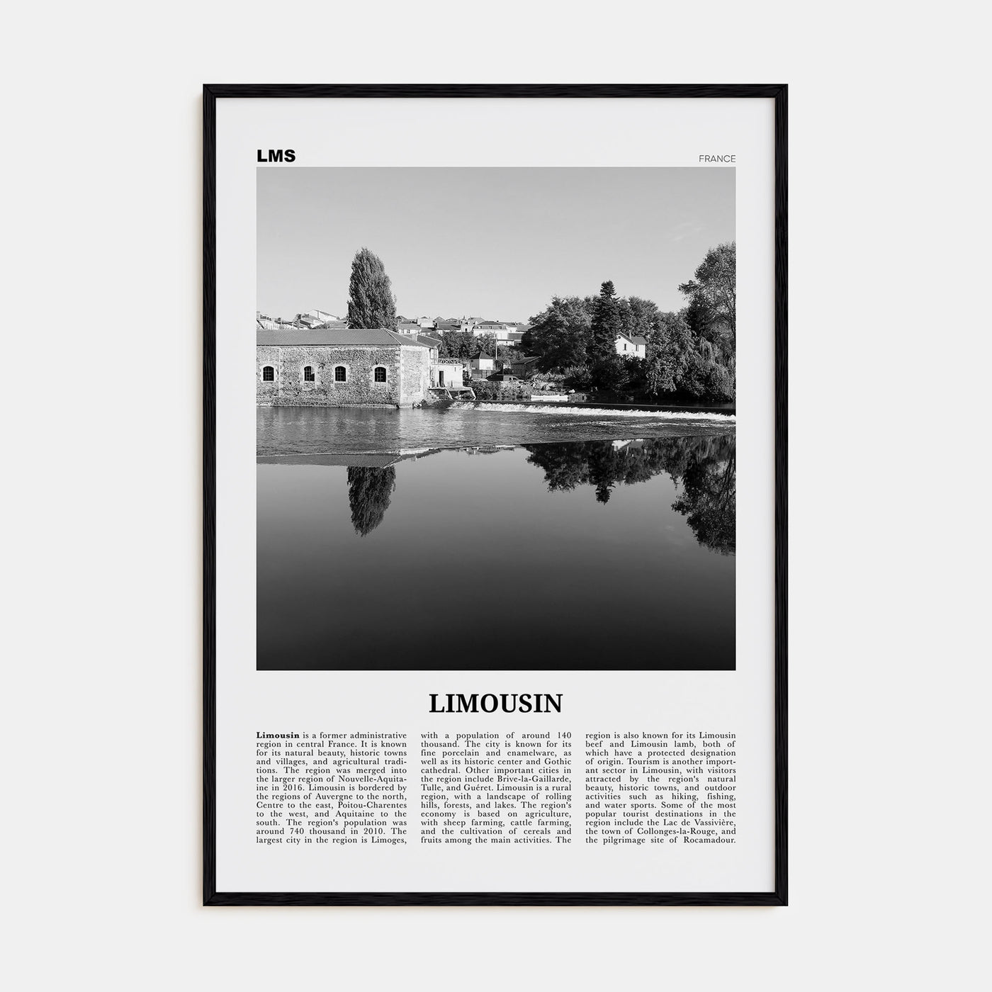 Limousin Travel B&W Poster