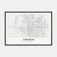Lincoln Map Landscape Poster