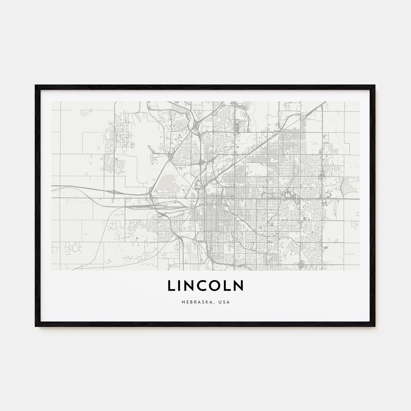 Lincoln Map Landscape Poster