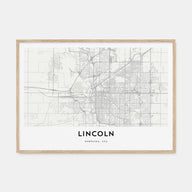 Lincoln Map Landscape Poster