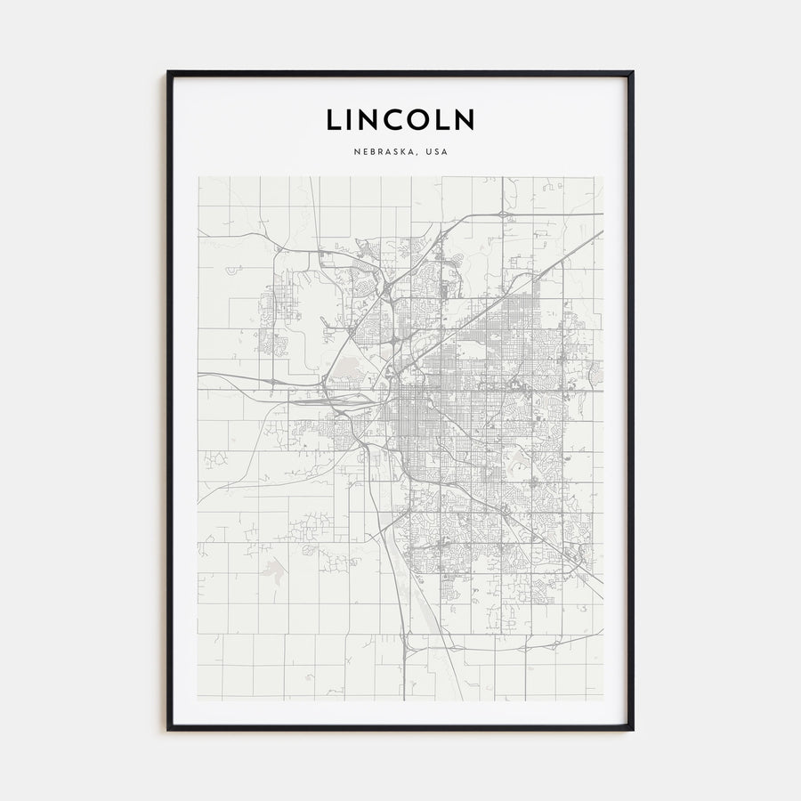 Lincoln Map Portrait Poster