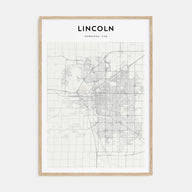 Lincoln Map Portrait Poster