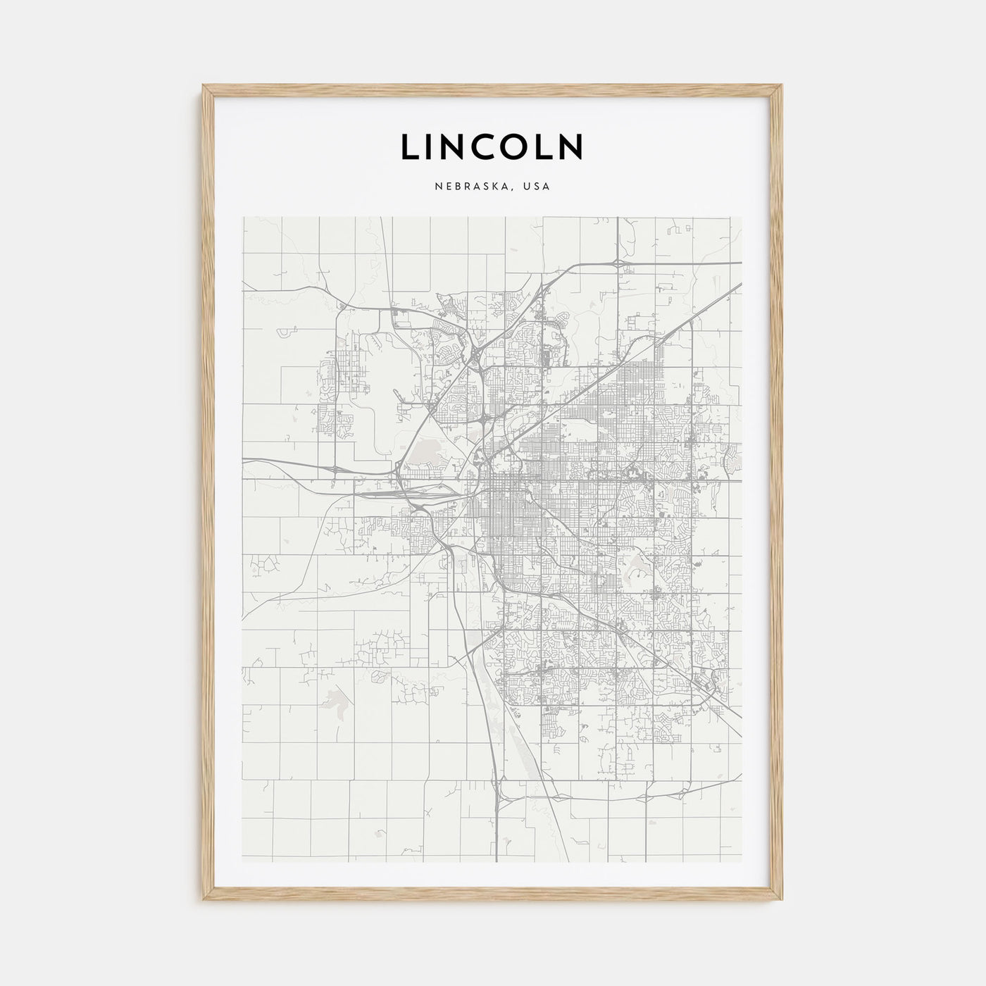 Lincoln Map Portrait Poster