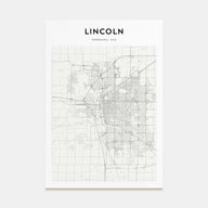 Lincoln Map Portrait Poster