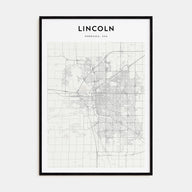 Lincoln Map Portrait Poster