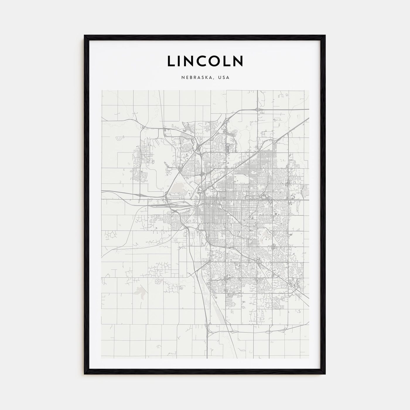 Lincoln Map Portrait Poster