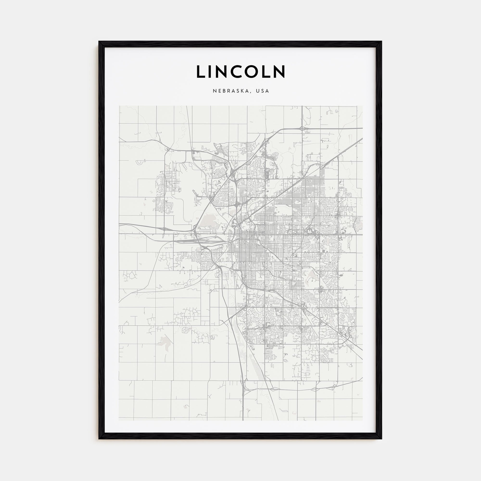 Lincoln Map Portrait Poster
