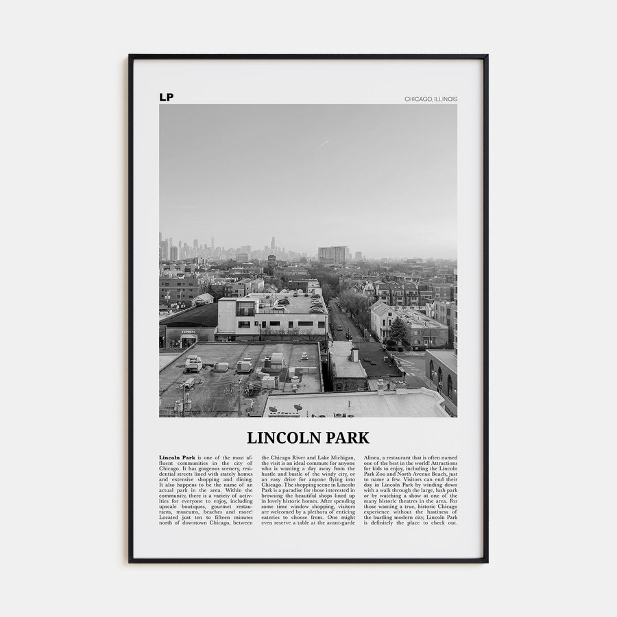 Lincoln Park Travel B&W No 2 Poster