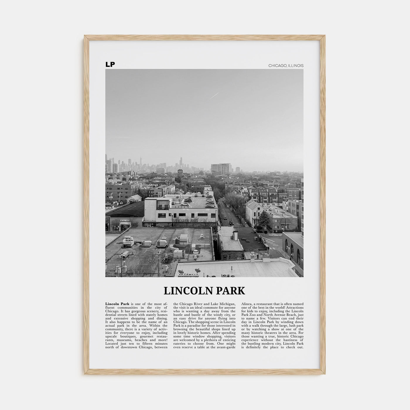 Lincoln Park Travel B&W No 2 Poster