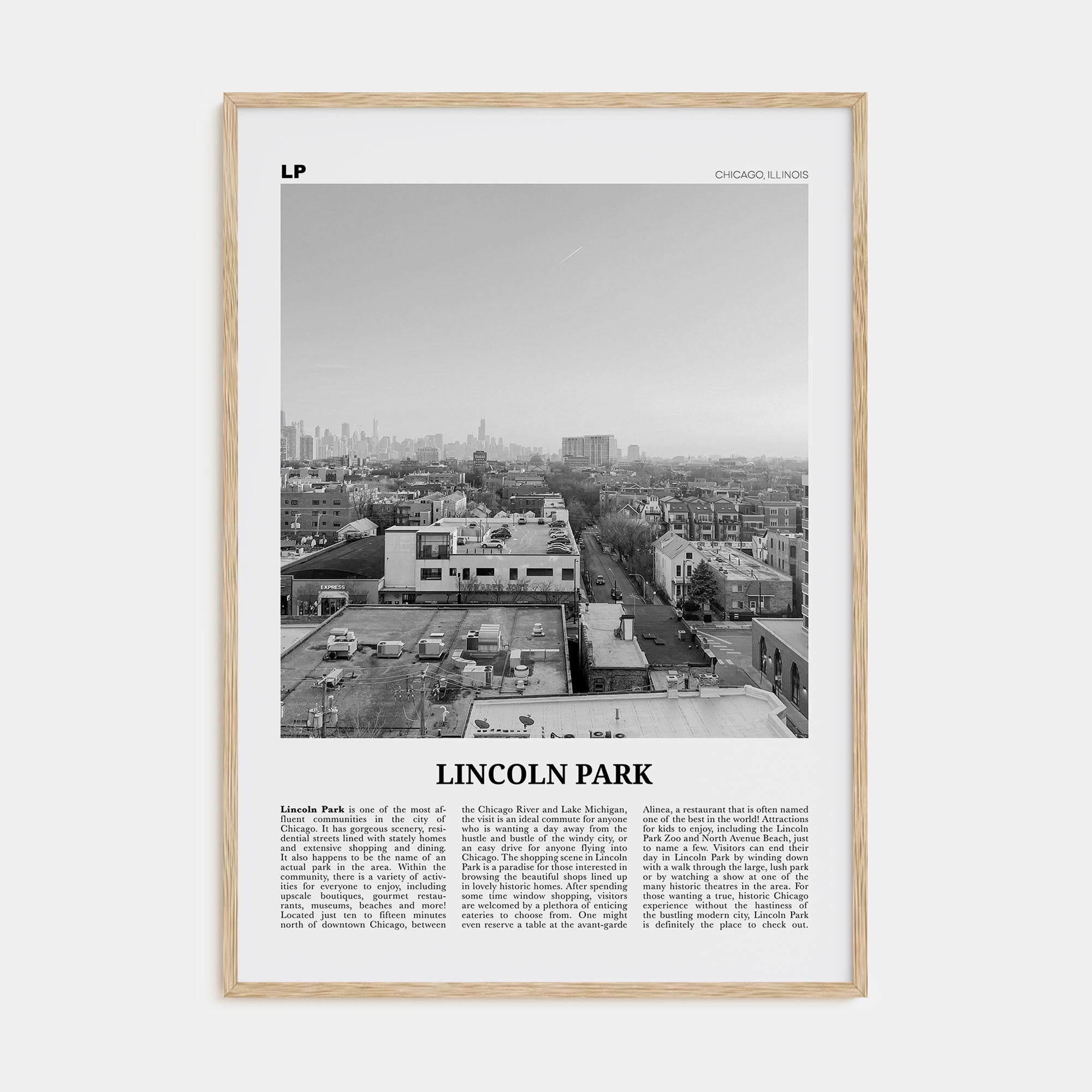 Lincoln Park Travel B&W No 2 Poster