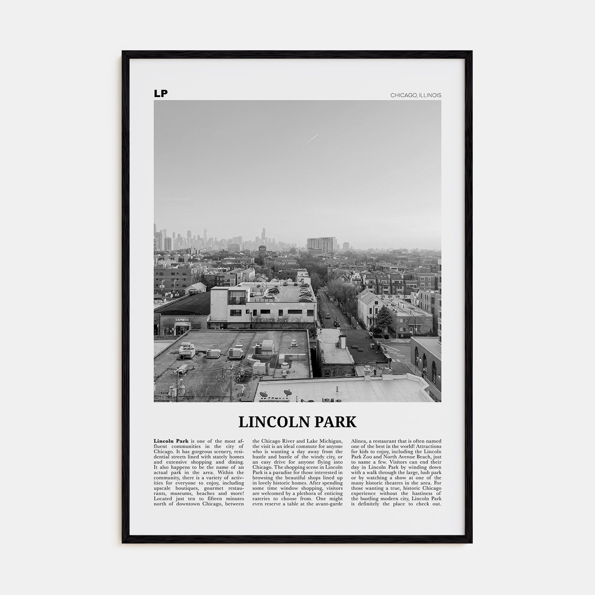 Lincoln Park Travel B&W No 2 Poster