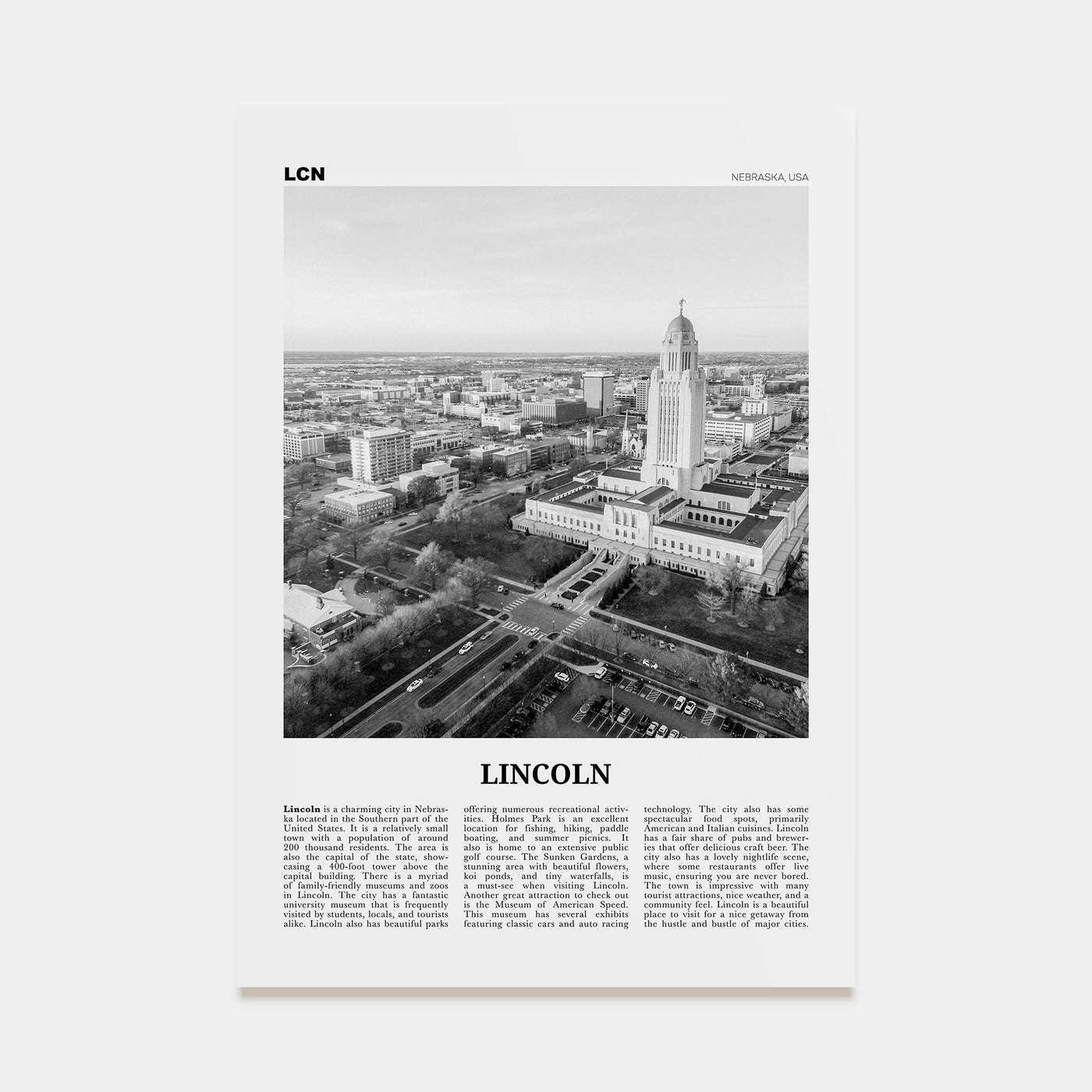 Lincoln Travel B&W Poster