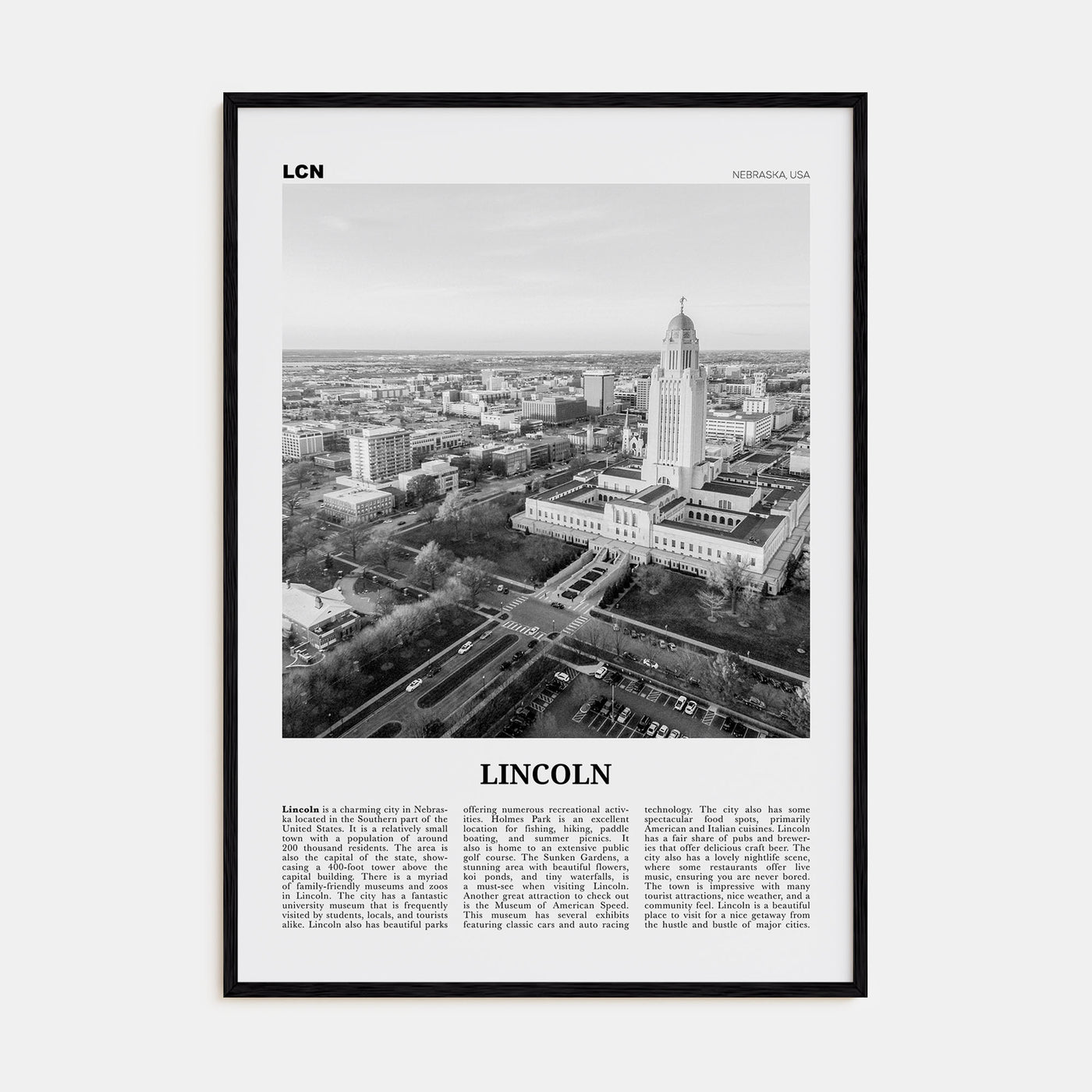 Lincoln Travel B&W Poster
