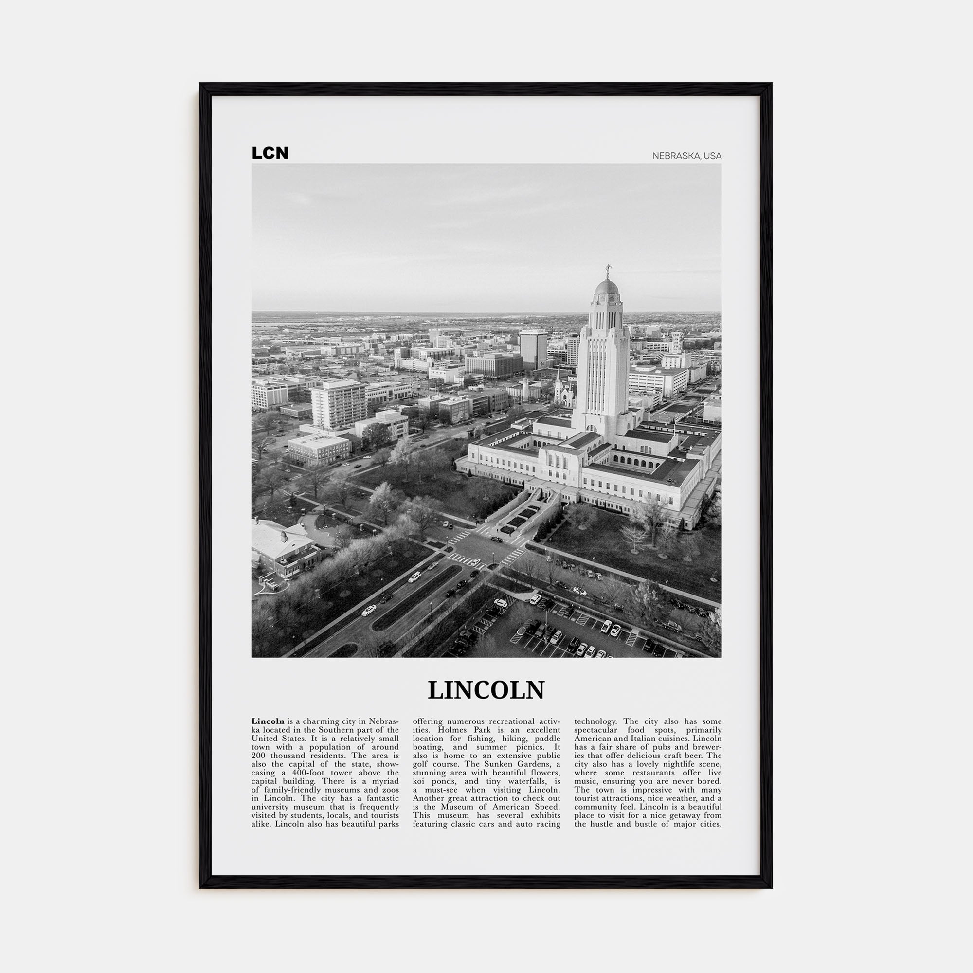 Lincoln Travel B&W Poster