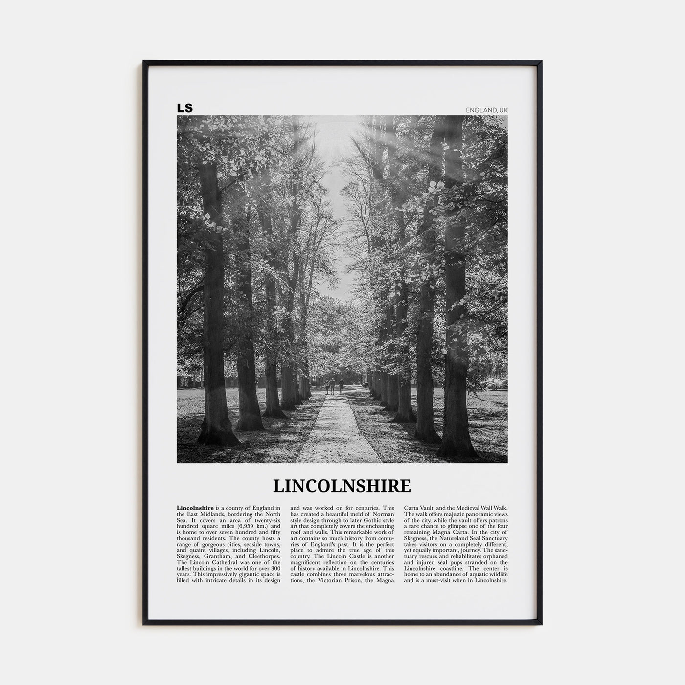 Lincolnshire Travel B&W Poster