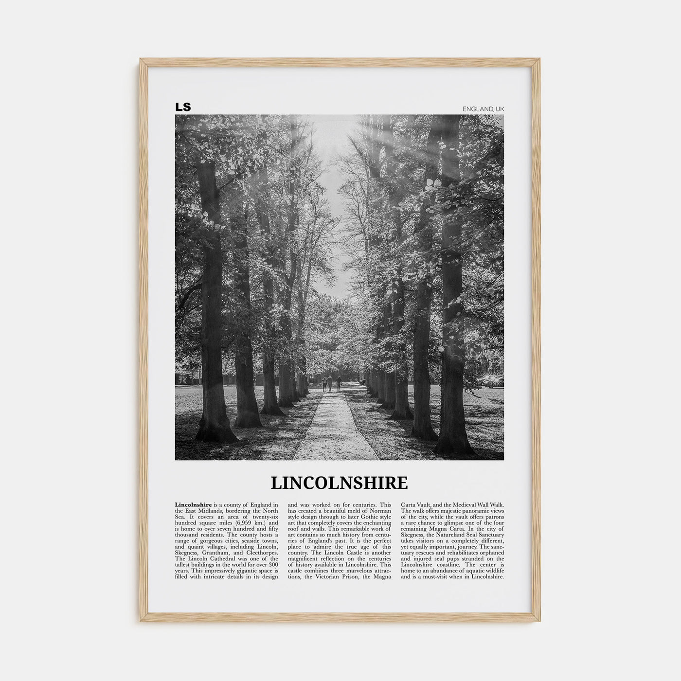 Lincolnshire Travel B&W Poster