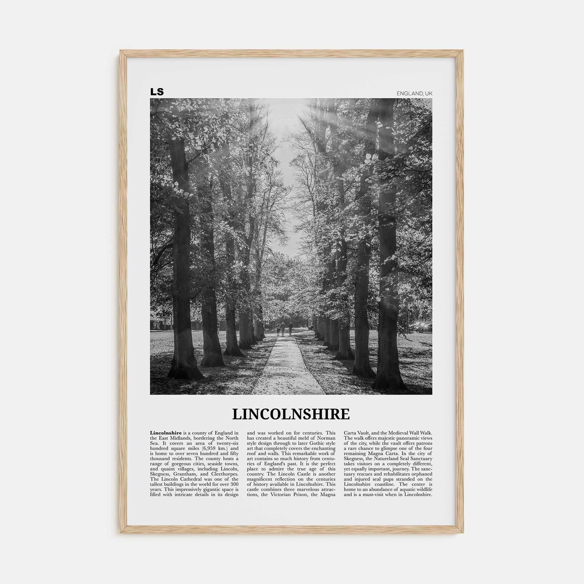 Lincolnshire Travel B&W Poster