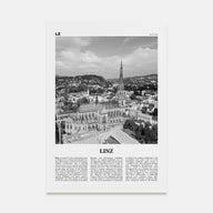Linz Travel B&W Poster