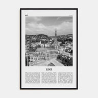 Linz Travel B&W Poster
