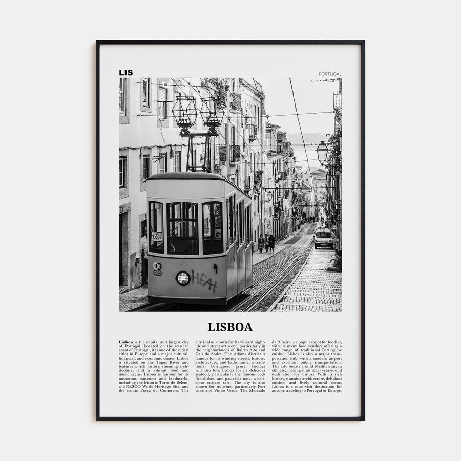 Lisboa Travel B&W Poster