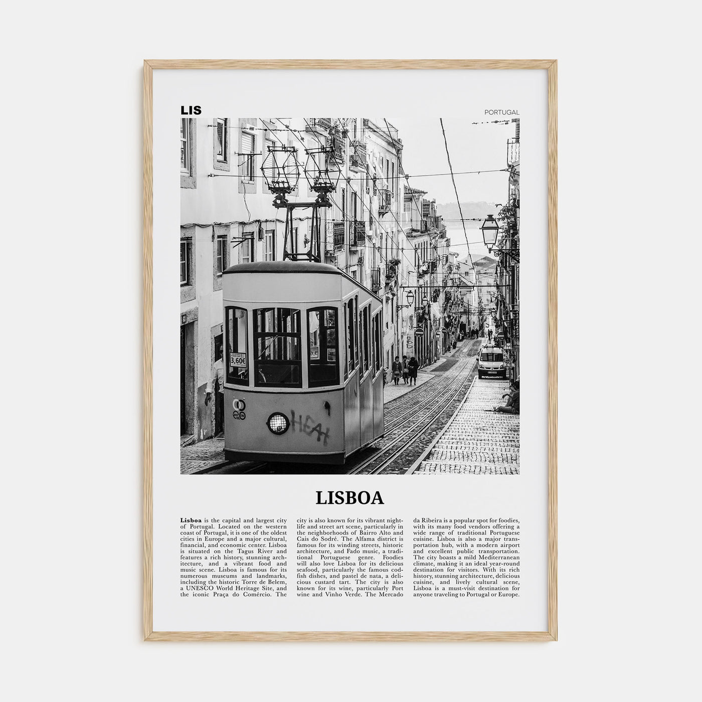 Lisboa Travel B&W Poster