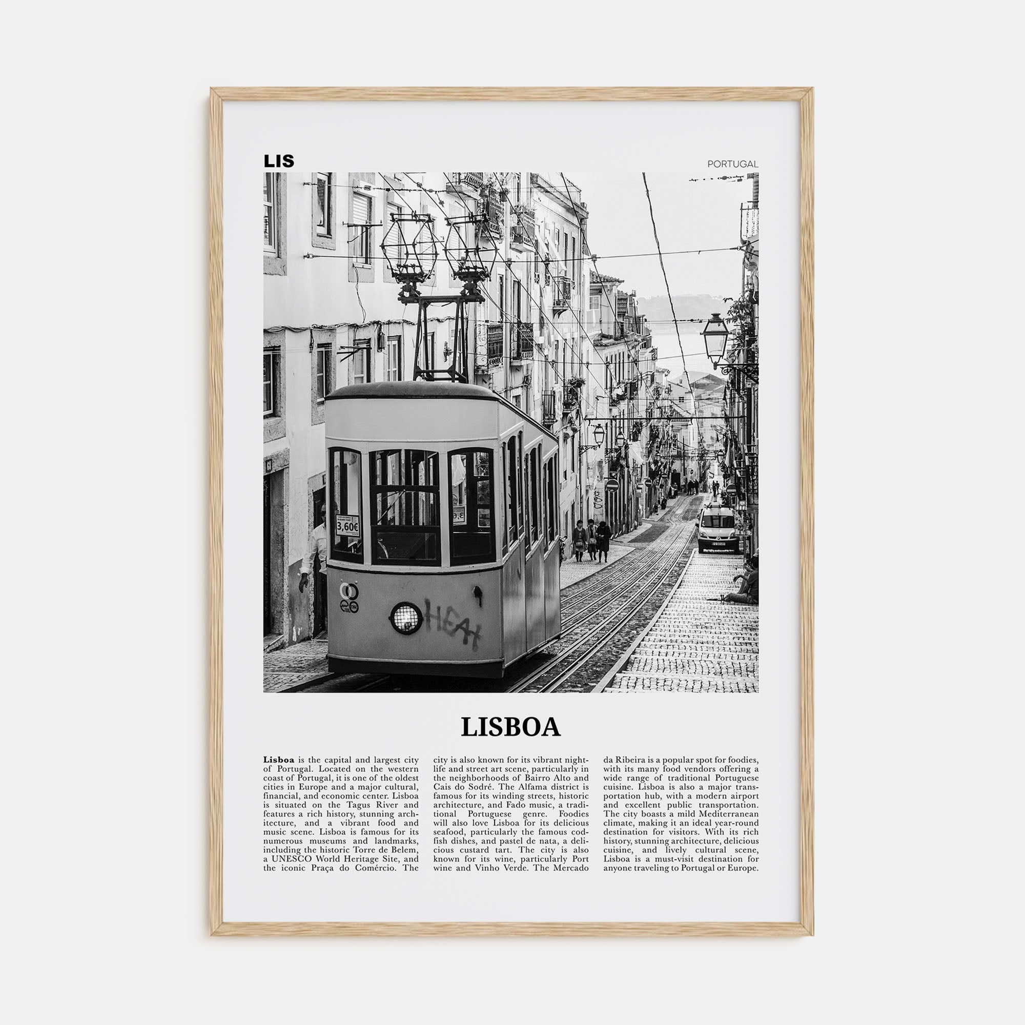 Lisboa Travel B&W Poster