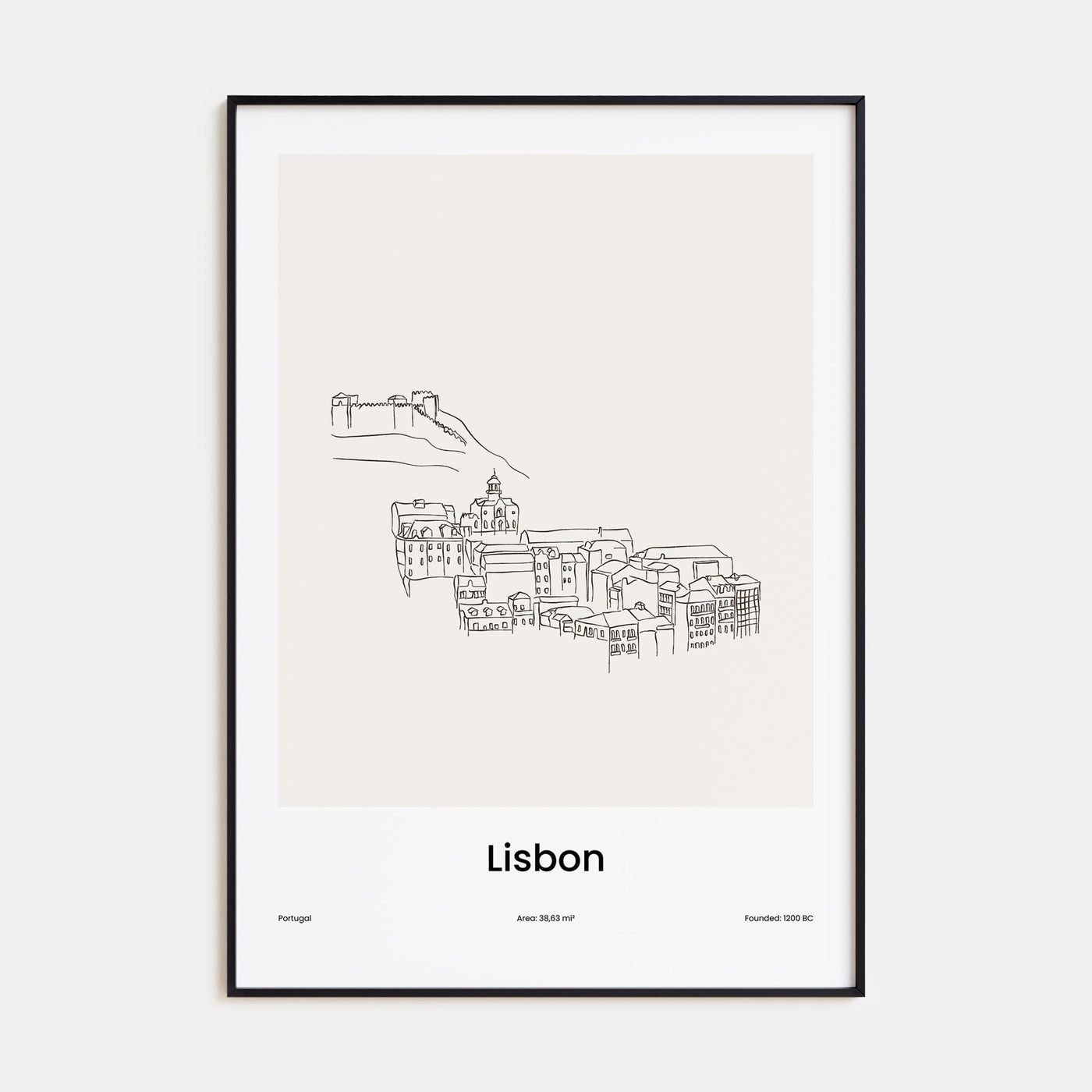 Lisbon Drawn Poster