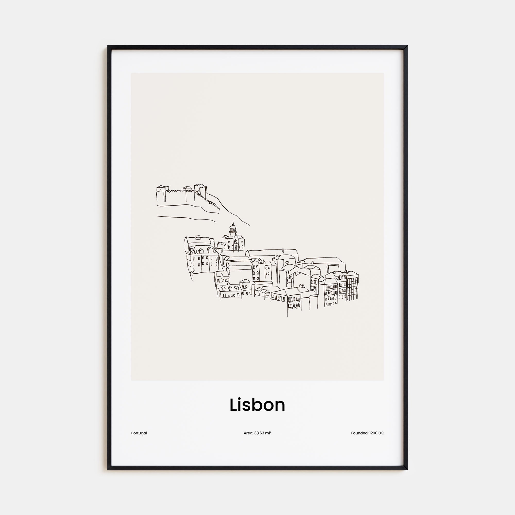 Lisbon Drawn Poster