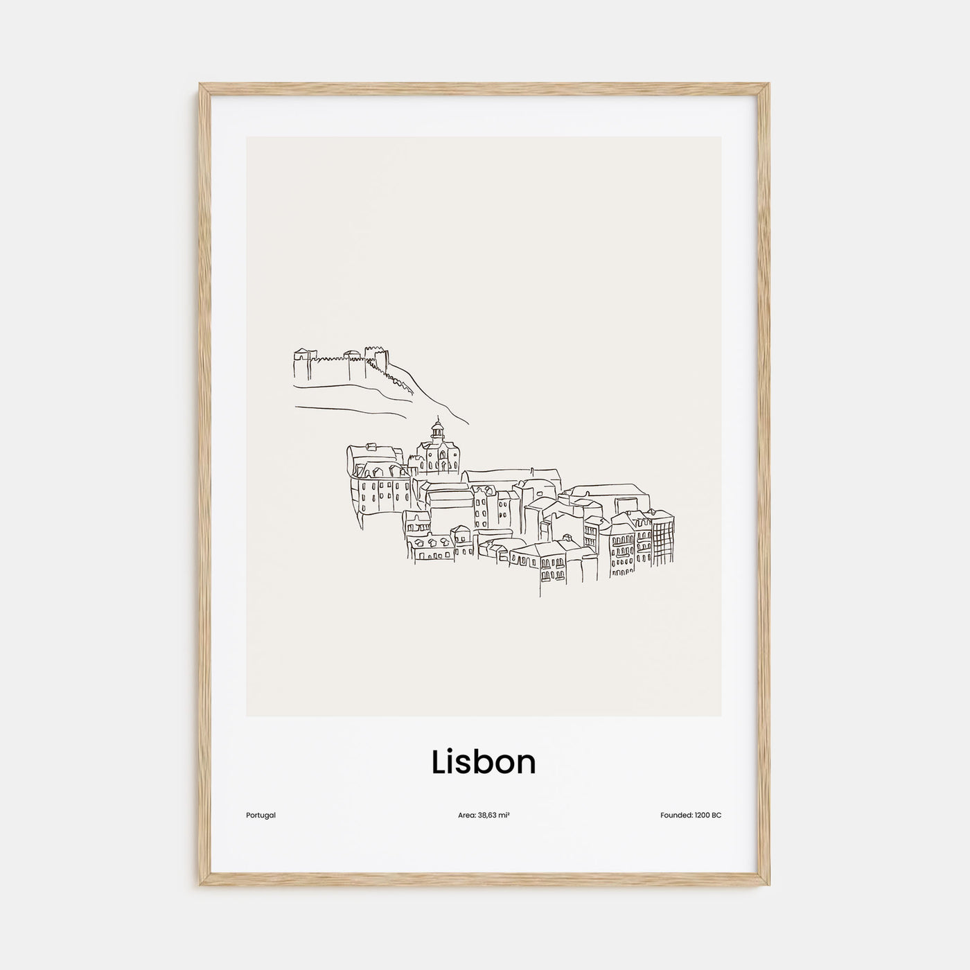 Lisbon Drawn Poster