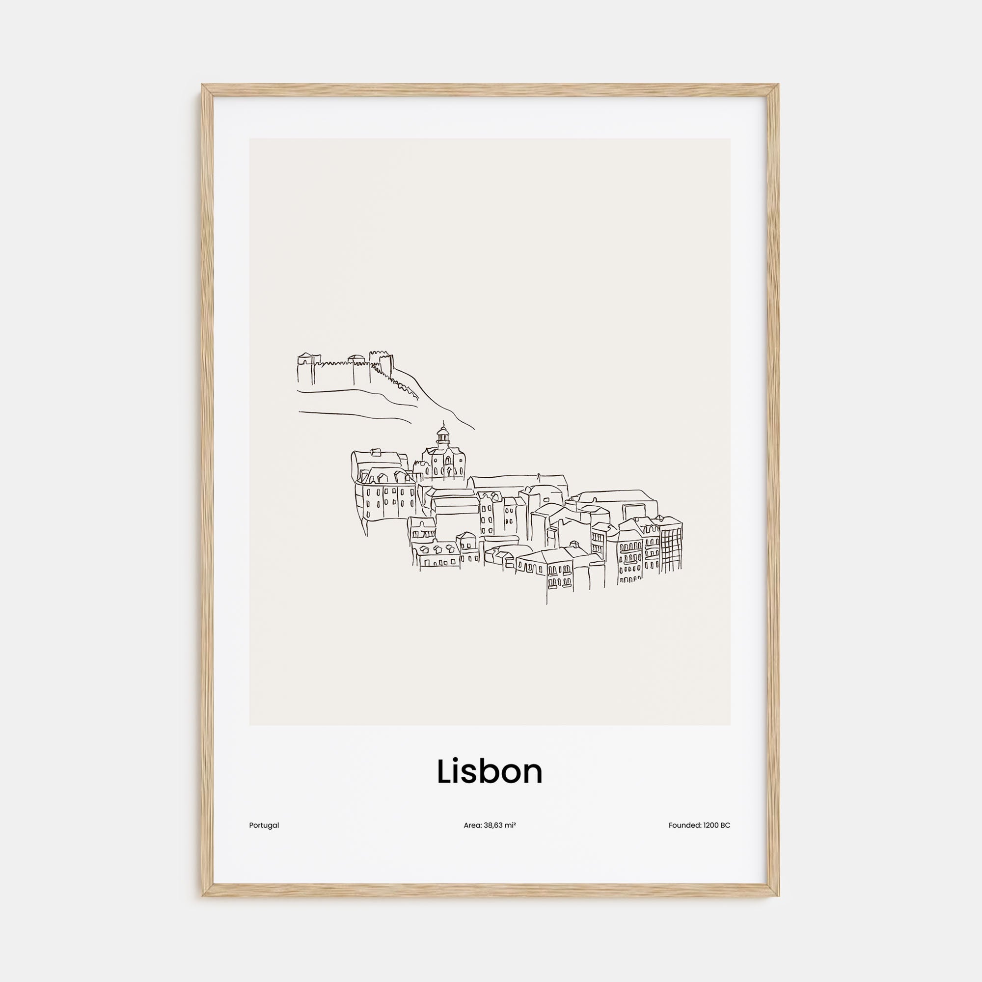 Lisbon Drawn Poster
