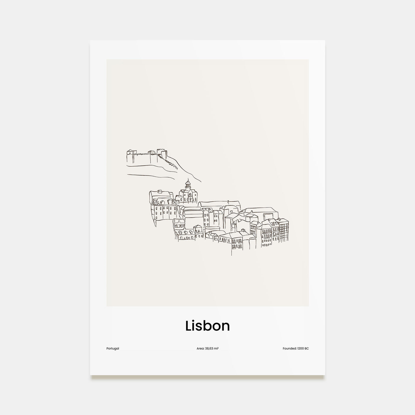 Lisbon Drawn Poster