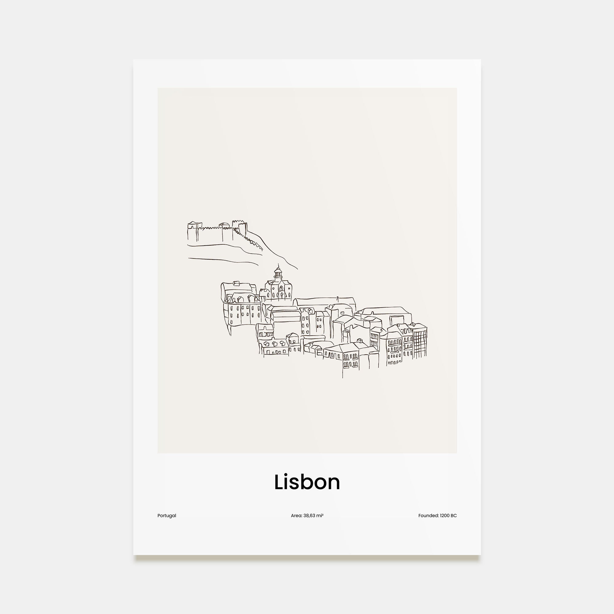 Lisbon Drawn Poster