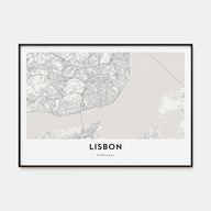 Lisbon Map Landscape Poster