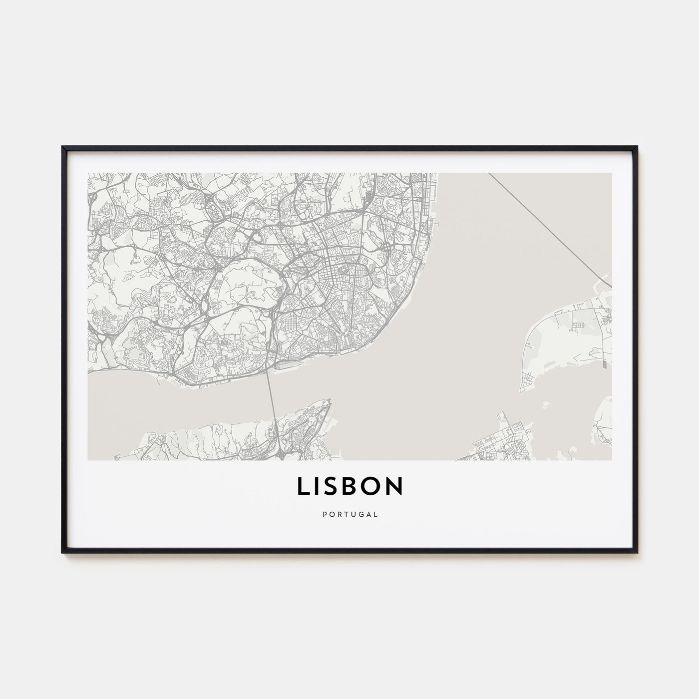 Lisbon Map Landscape Poster