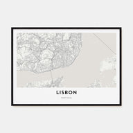 Lisbon Map Landscape Poster