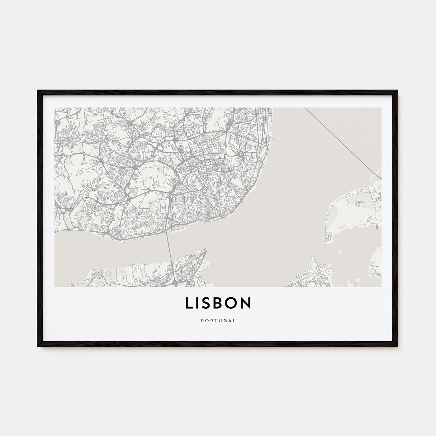 Lisbon Map Landscape Poster