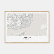 Lisbon Map Landscape Poster