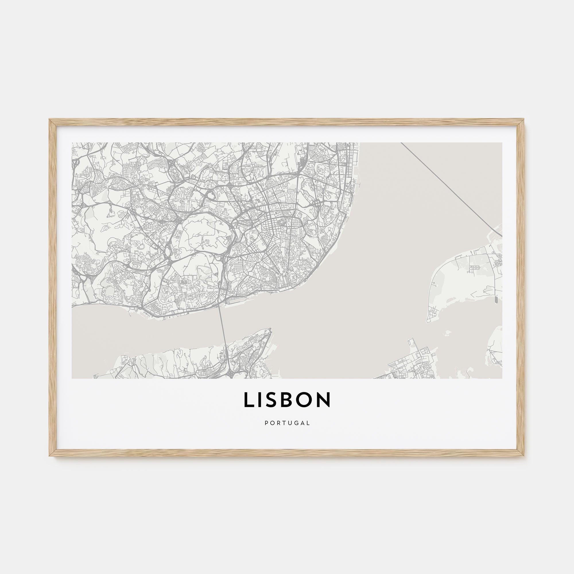 Lisbon Map Landscape Poster