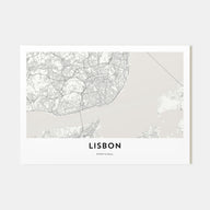 Lisbon Map Landscape Poster