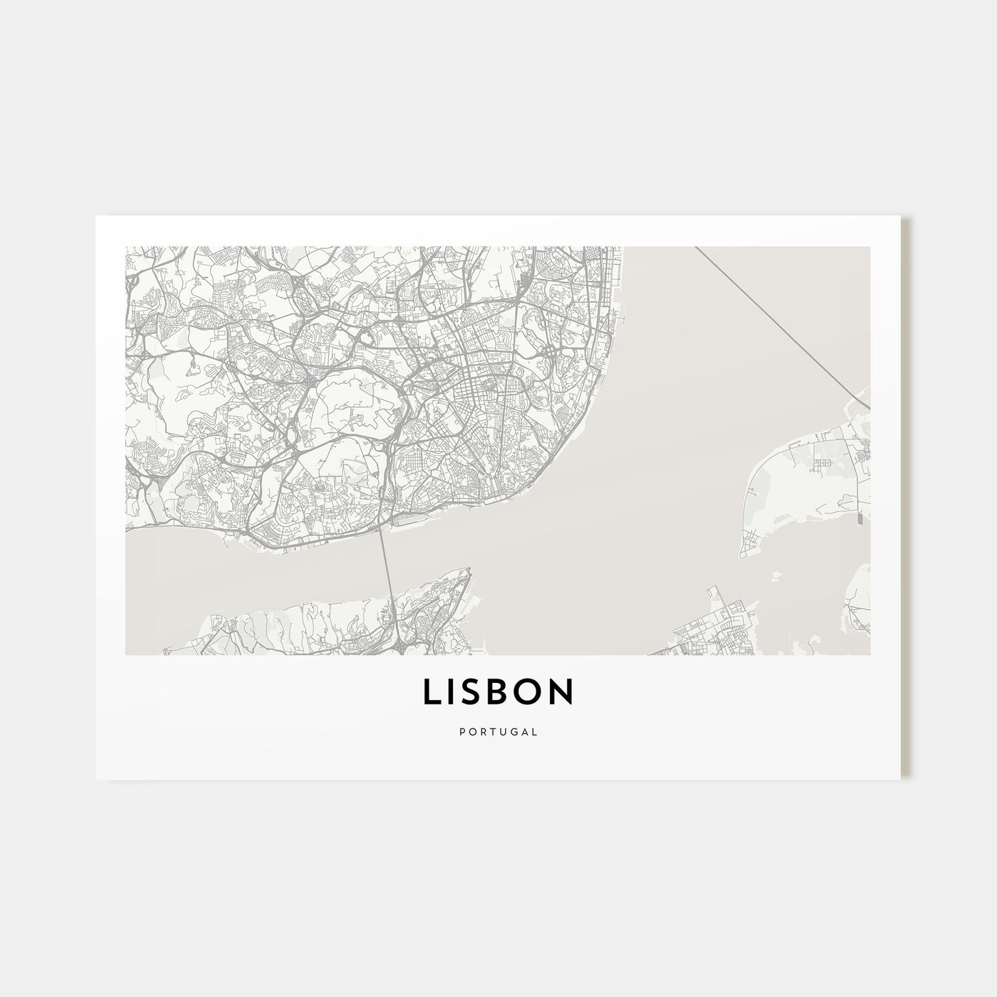 Lisbon Map Landscape Poster