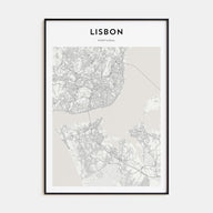 Lisbon Map Portrait Poster