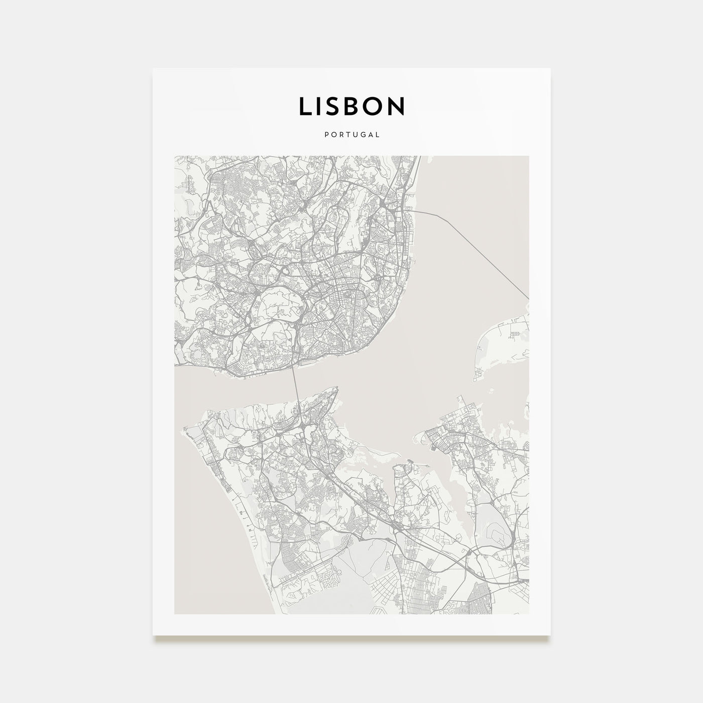 Lisbon Map Portrait Poster